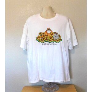 Crazy Shirts Hawaii Dog Gardeners Sunflower Vintage T-Shirt XL White Cotton